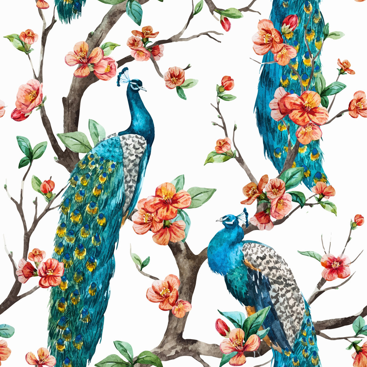 Decoupage Napkin - (DN-8978) -  Peacocks