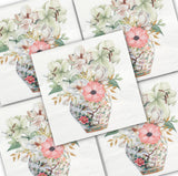 Decoupage Napkin - (DN-8981) - Vase of Flowers - Set of 5