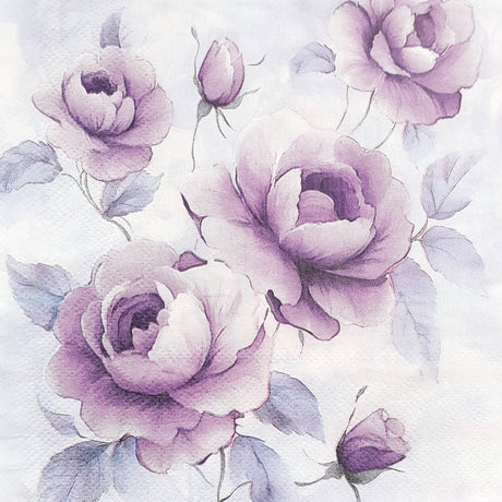 Decoupage Napkin - (DN-8982) - Dusty Roses - Set of 5