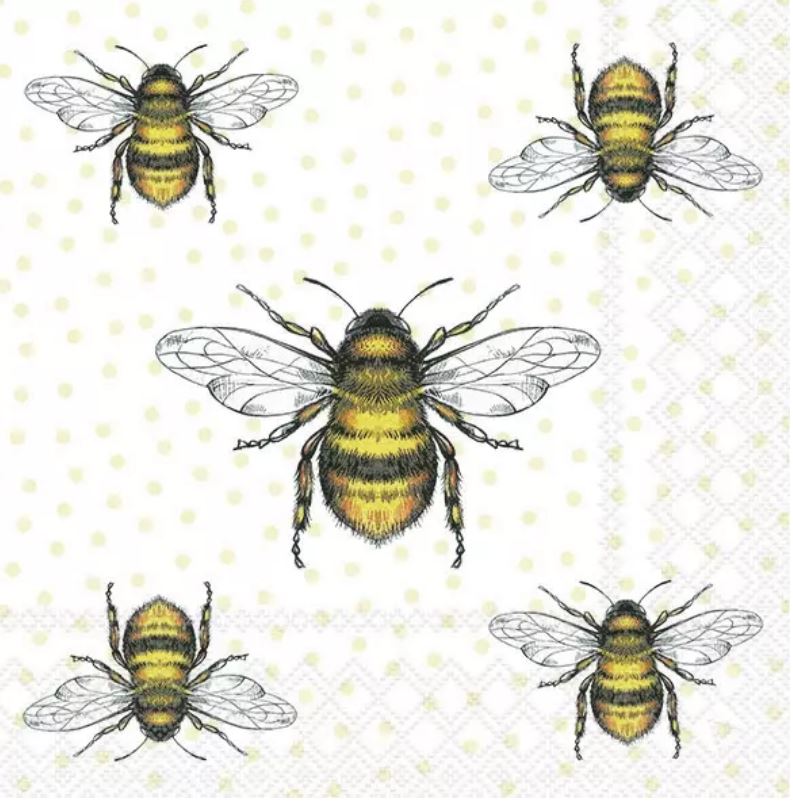 Decoupage Napkin - (DN-8988) - Flying Bees