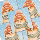 Decoupage Napkin - (DN-8988) - Winter Cat - Set of 5