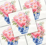 Decoupage Napkin - (DN-8993) - Peonies - Set of 5