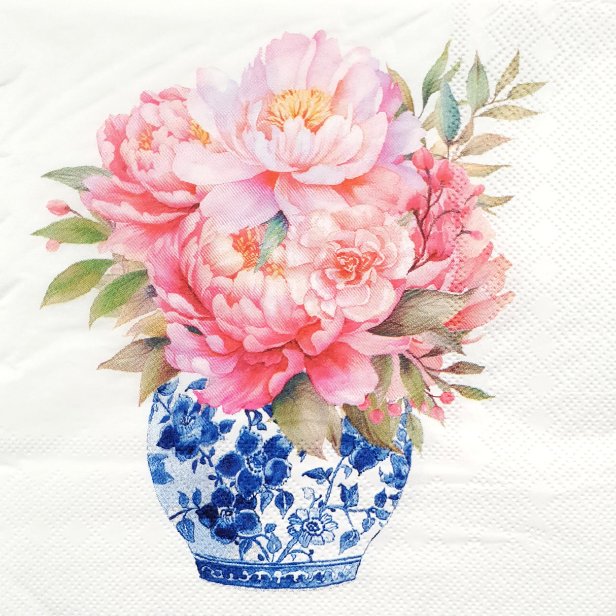 Decoupage Napkin - (DN-8993) - Peonies - Set of 5