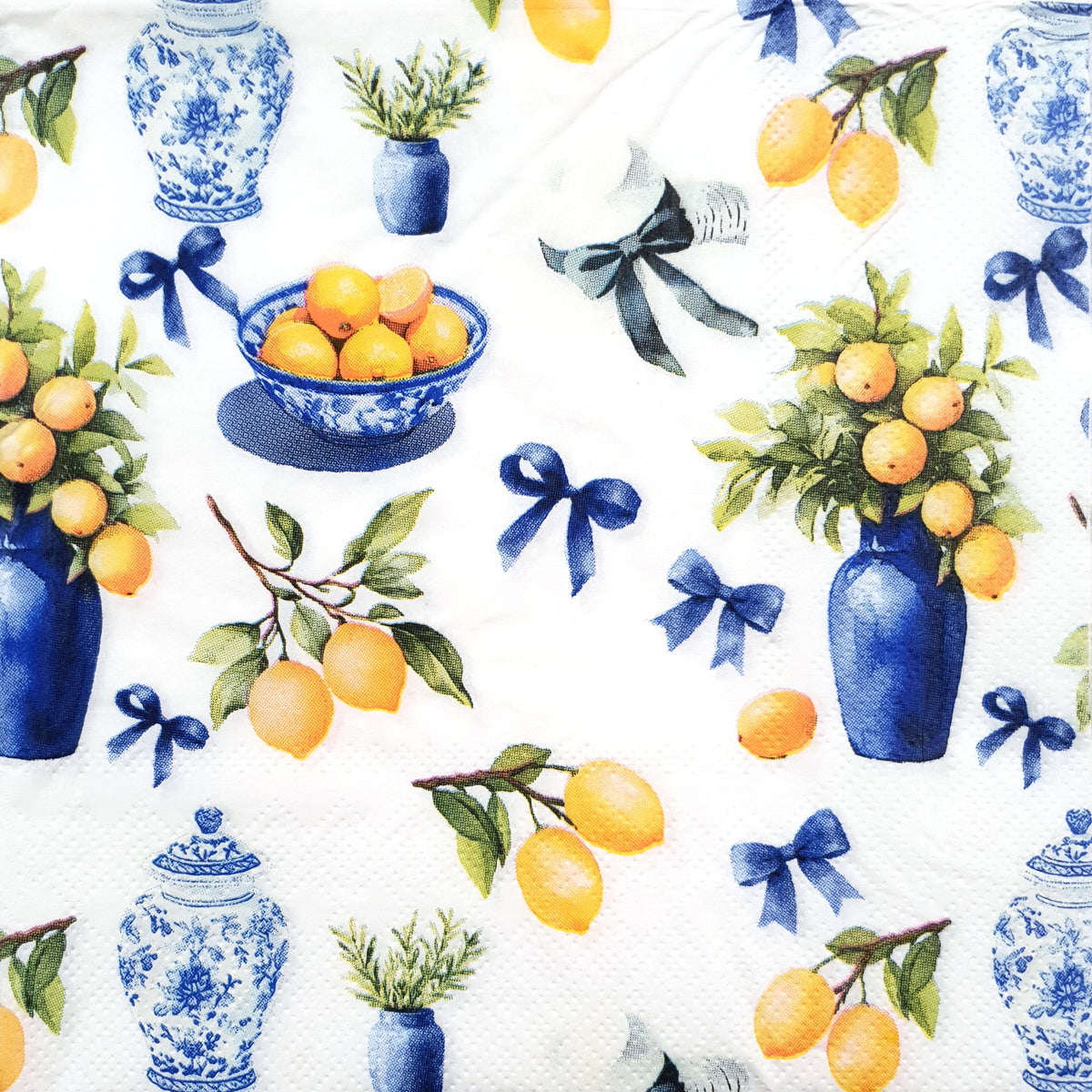 Decoupage Napkin - (DN-8998) - Lovely Lemons - Set of 5
