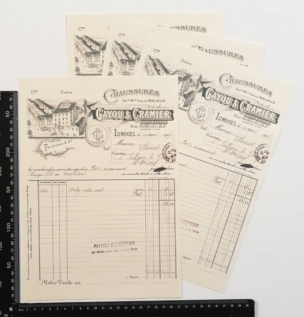 Faux Vintage Invoice Pack - 9001