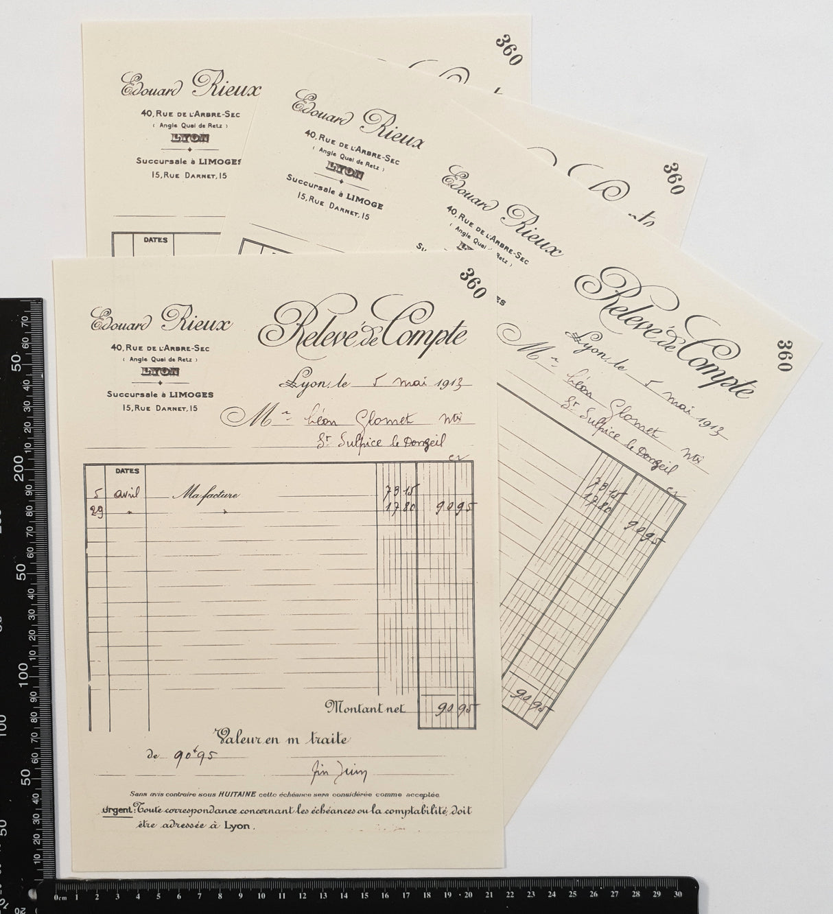 Faux Vintage Invoice Pack - 9004