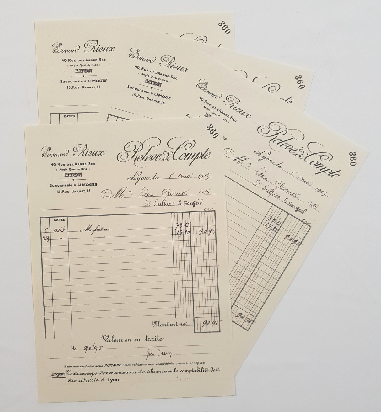 Faux Vintage Invoice Pack - 9004