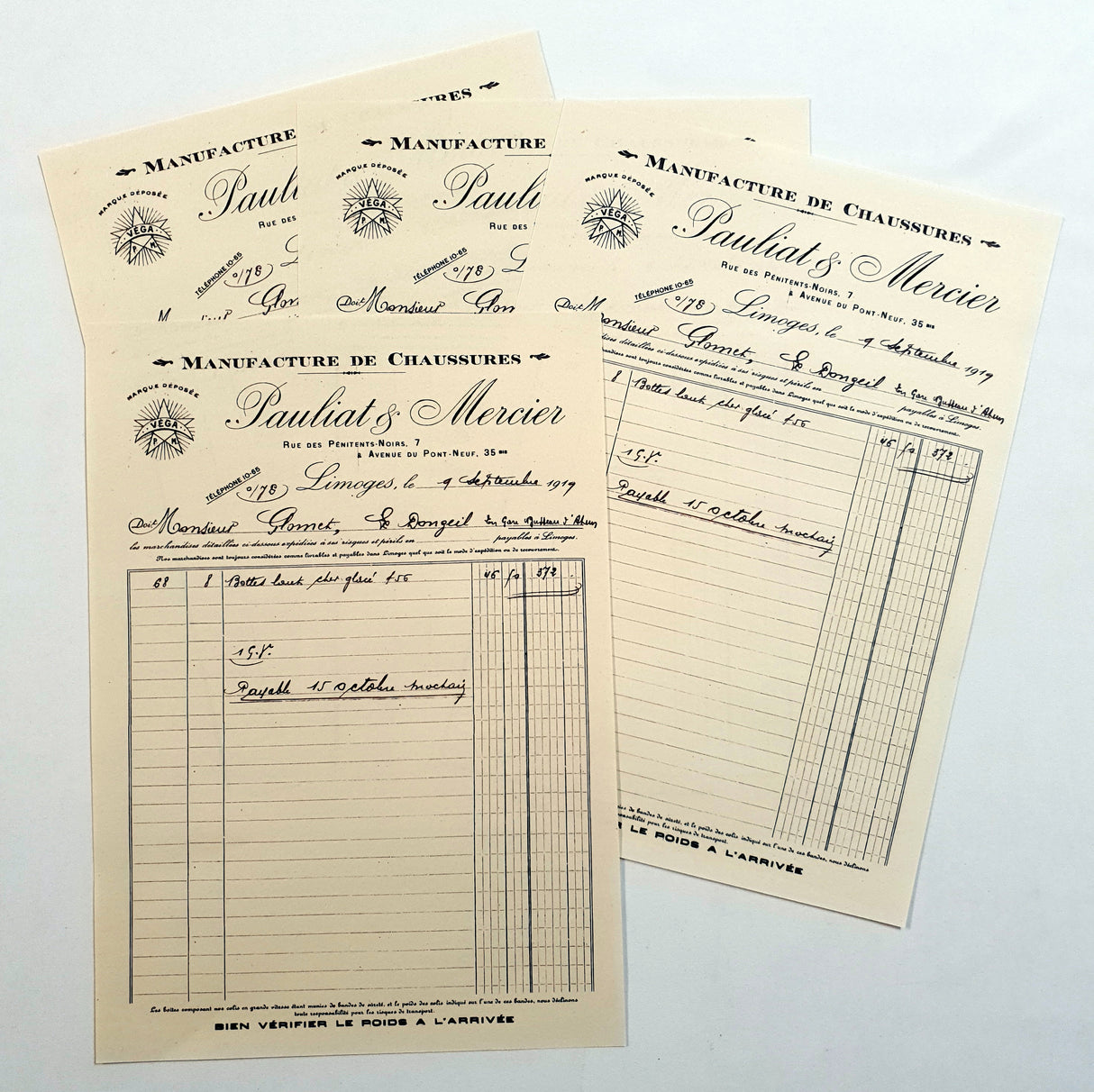 Faux Vintage Invoice Pack - 9006