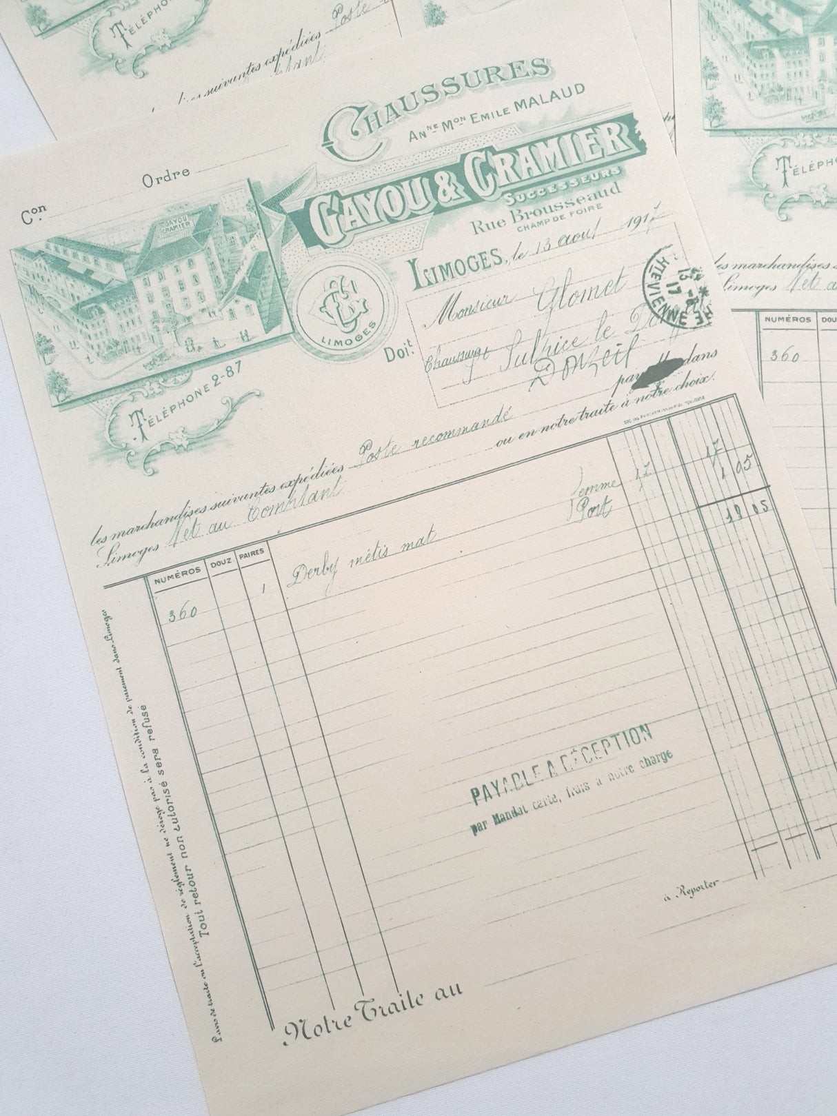 Faux Vintage Invoice Pack - 9015