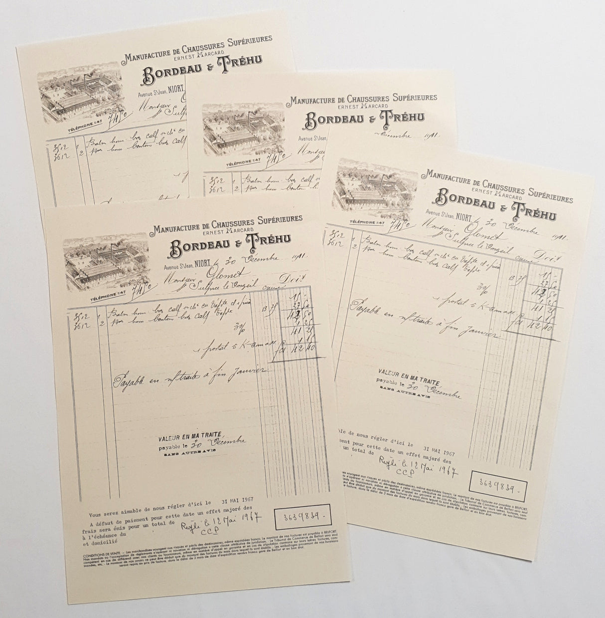 Faux Vintage Invoice Pack - 9022