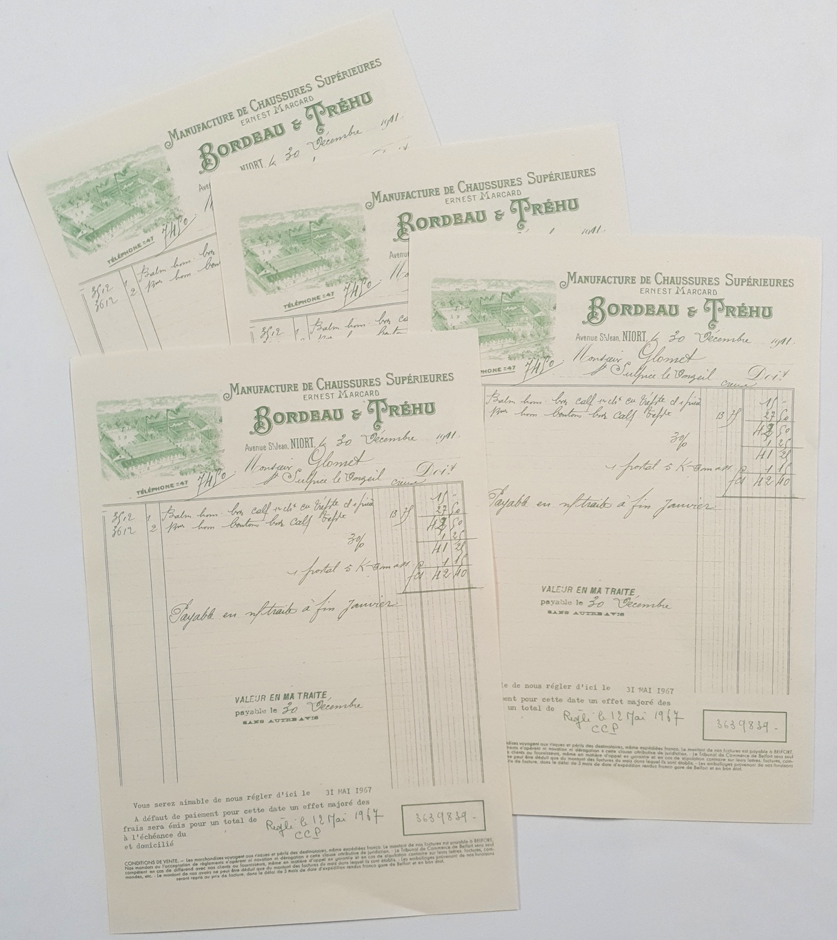 Faux Vintage Invoice Pack - 9023