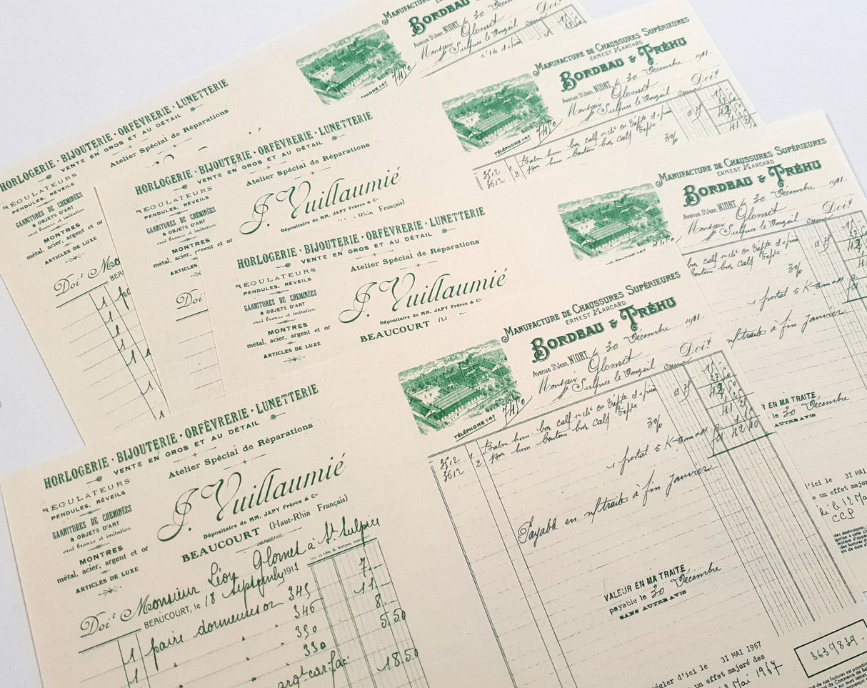 Faux Vintage Invoice Pack - 9026