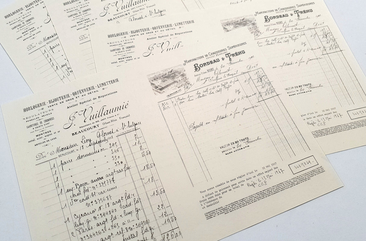 Faux Vintage Invoice Pack - 9027