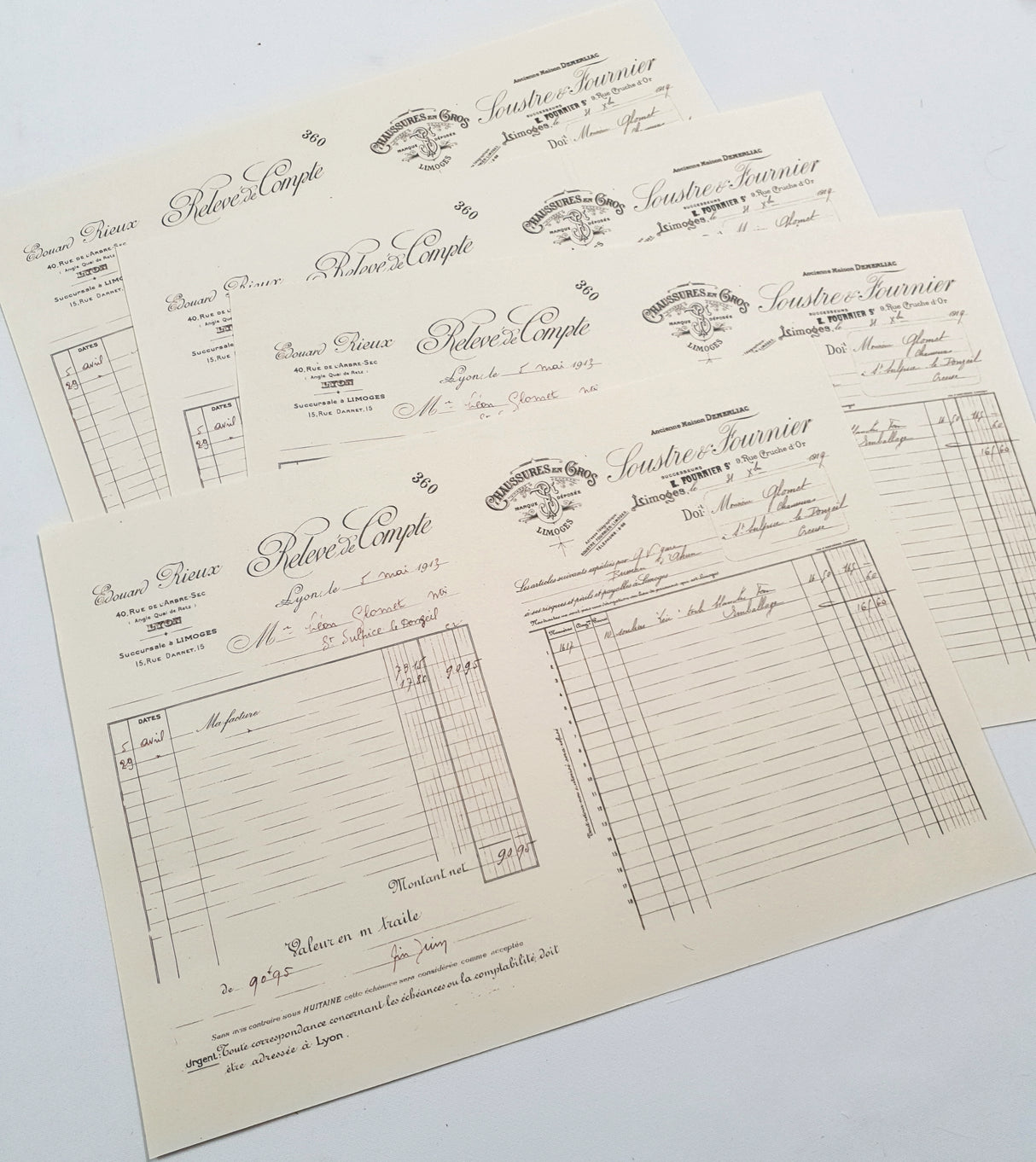 Faux Vintage Invoice Pack - 9033