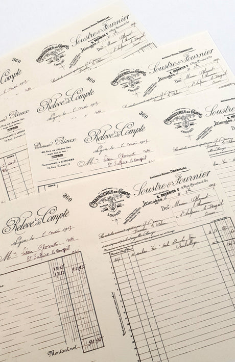 Faux Vintage Invoice Pack - 9033