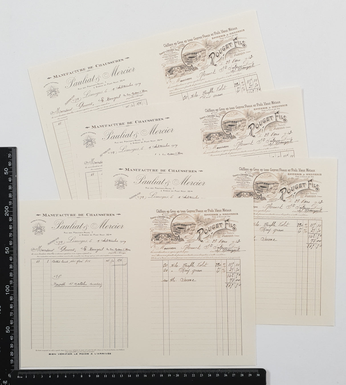 Faux Vintage Invoice Pack - 9036