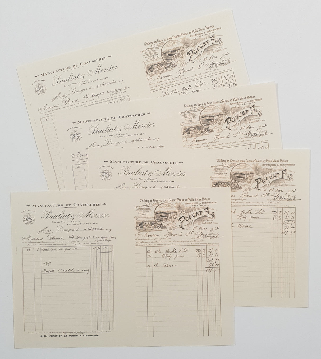 Faux Vintage Invoice Pack - 9036