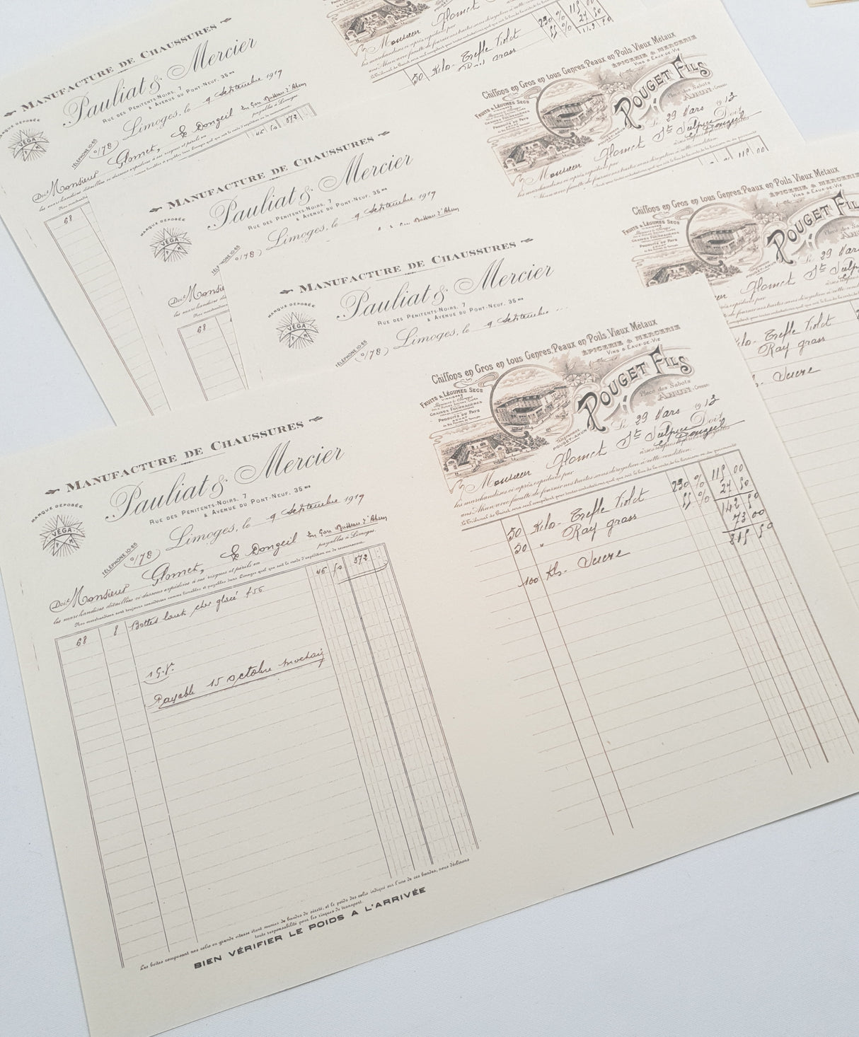 Faux Vintage Invoice Pack - 9036