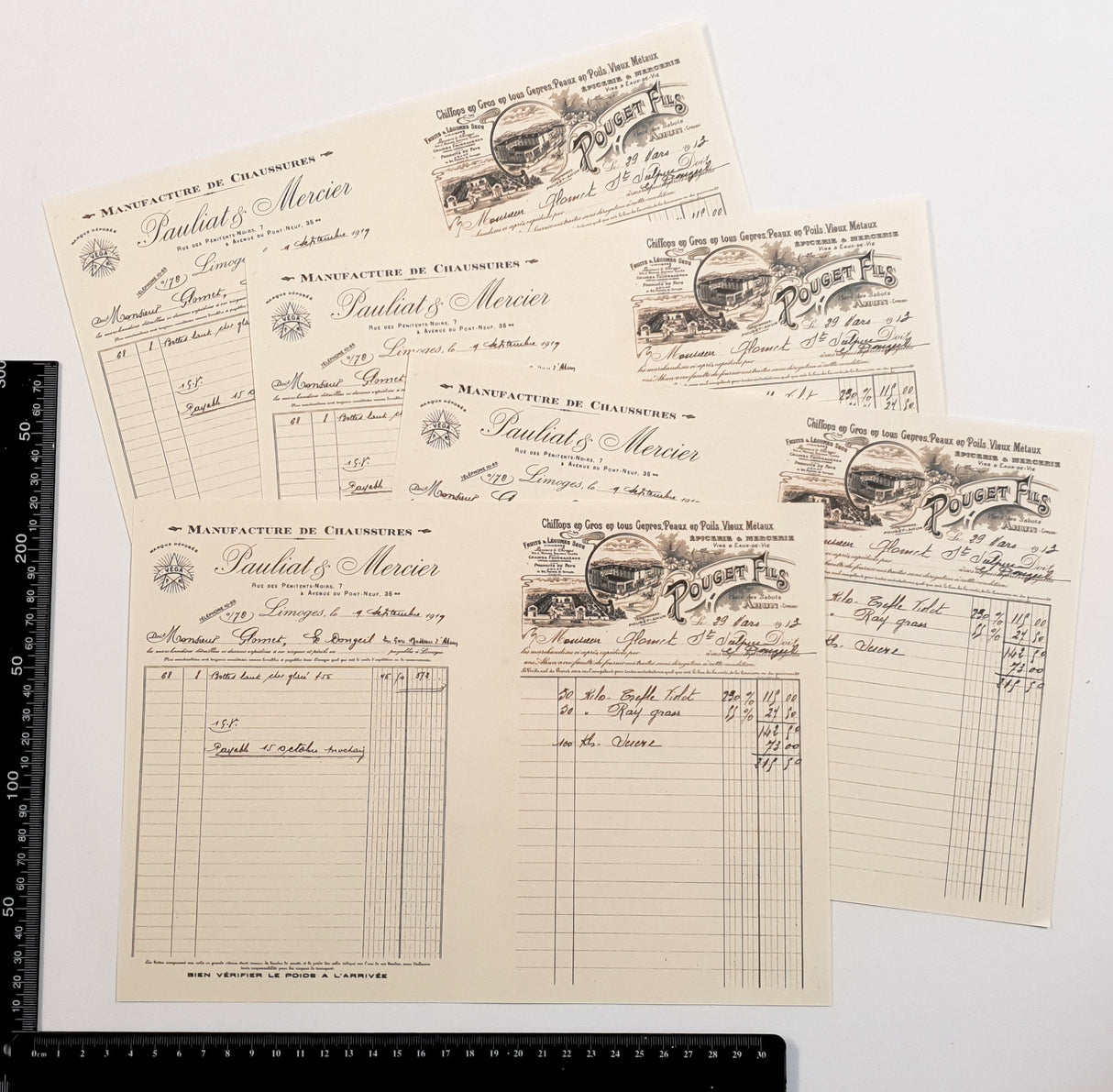 Faux Vintage Invoice Pack - 9036