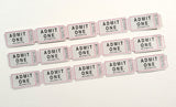 Admit One Tickets Pack - Set of 15