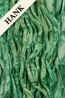 Reclaimed Sari Silk Ribbon - Aloe - Hank