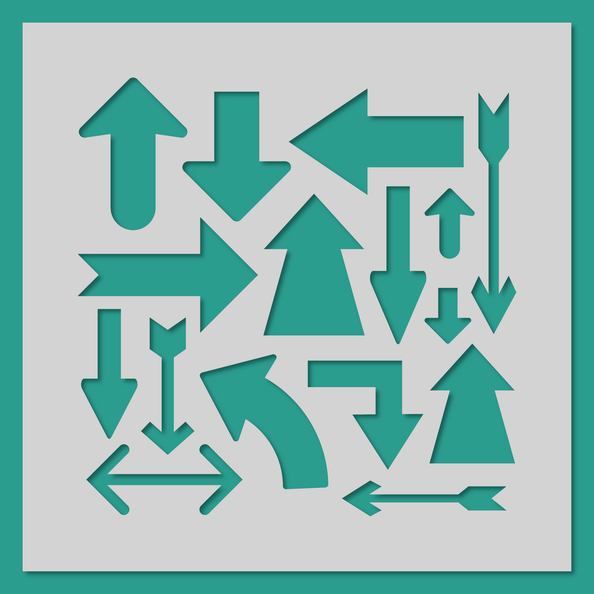Arrows - B - Stencil - 150mm x 150mm