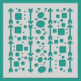 Arrows, Bubbles & Cubes Mix - Stencil - 150mm x 150mm