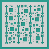 Arrows & Cubes Mix - Stencil - 150mm x 150mm