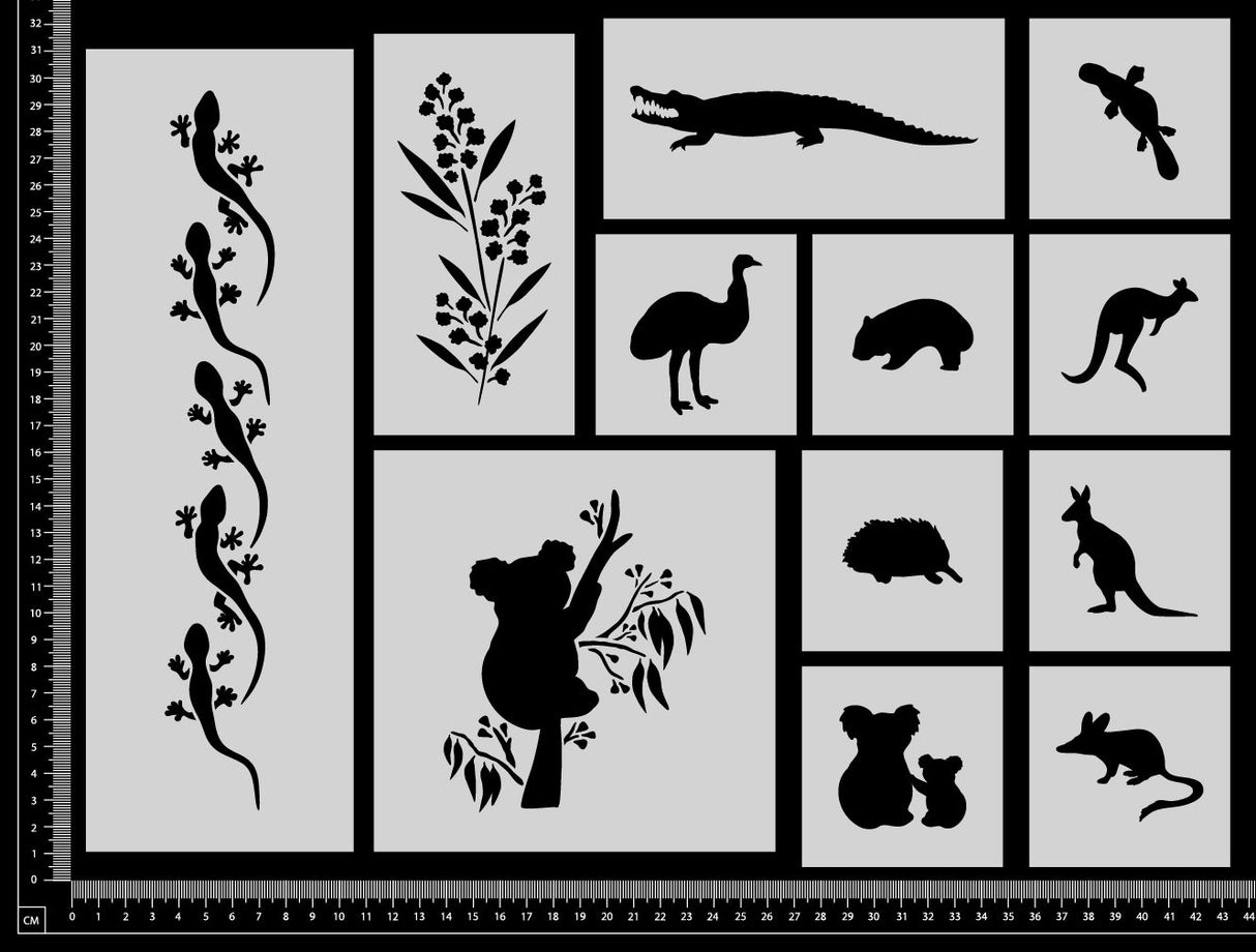 Australia - Stencils Set - A - Set of 12