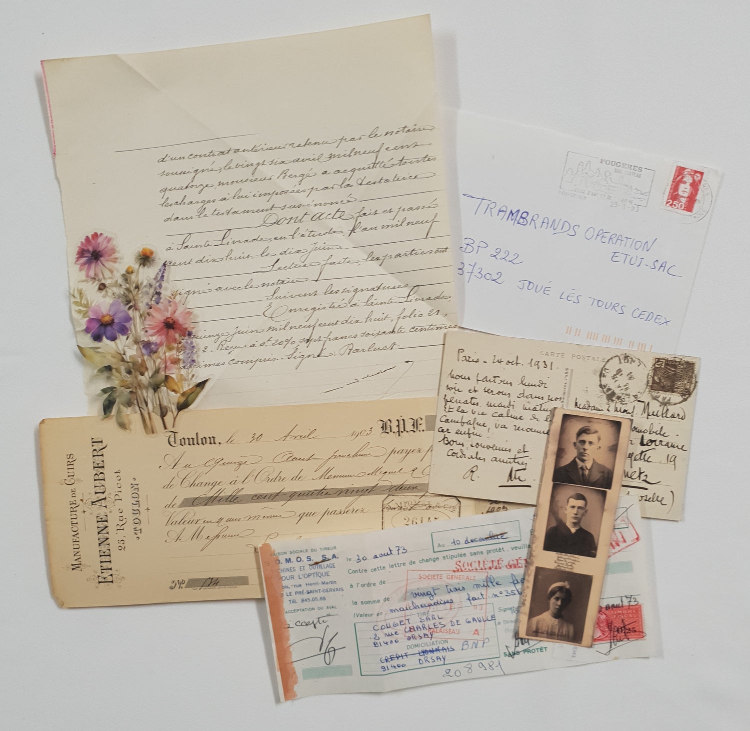 Authentic Vintage French Document Pack – 8001-2