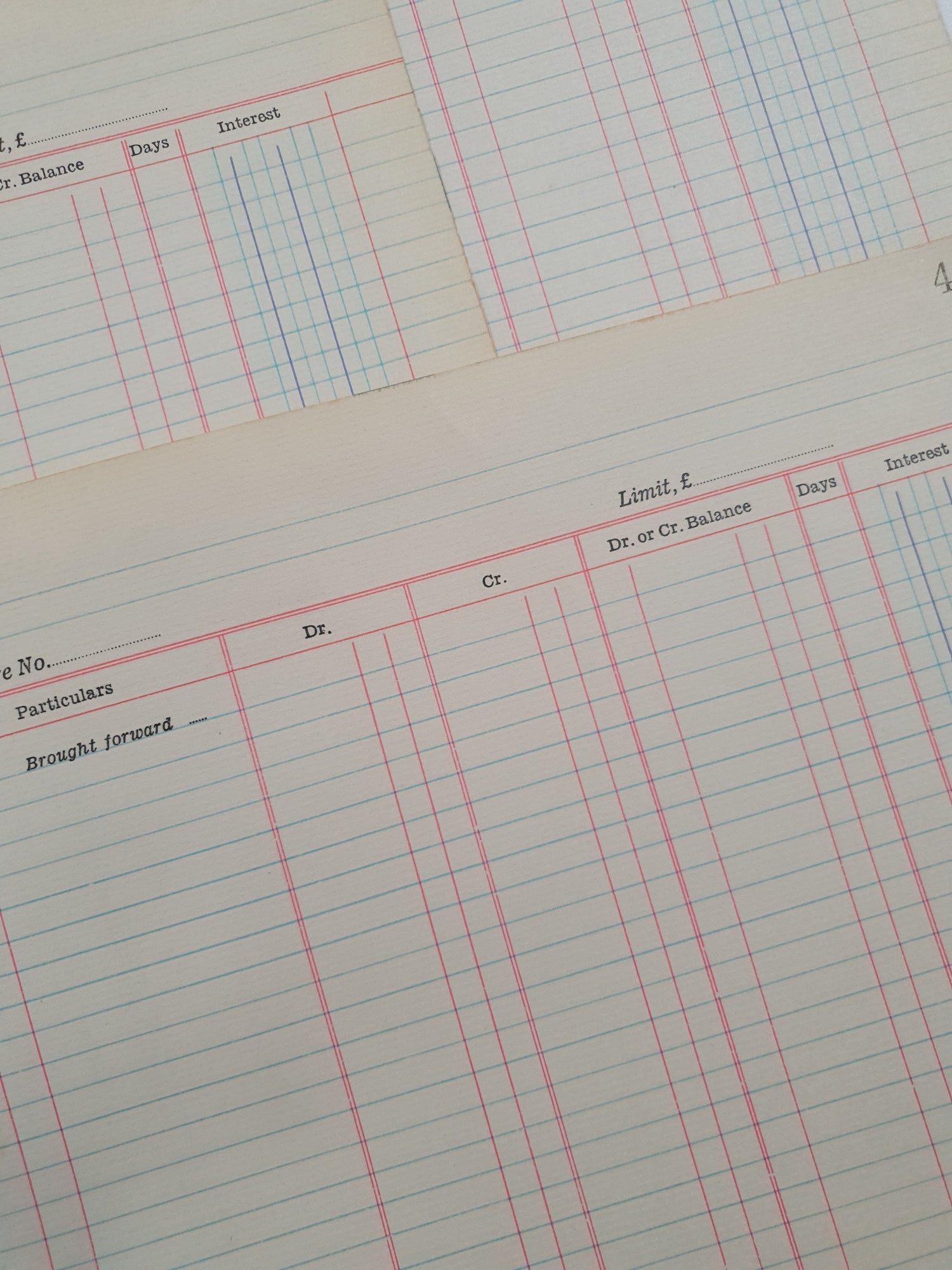 Authentic Vintage Blank Ledger Pages Pack - V3