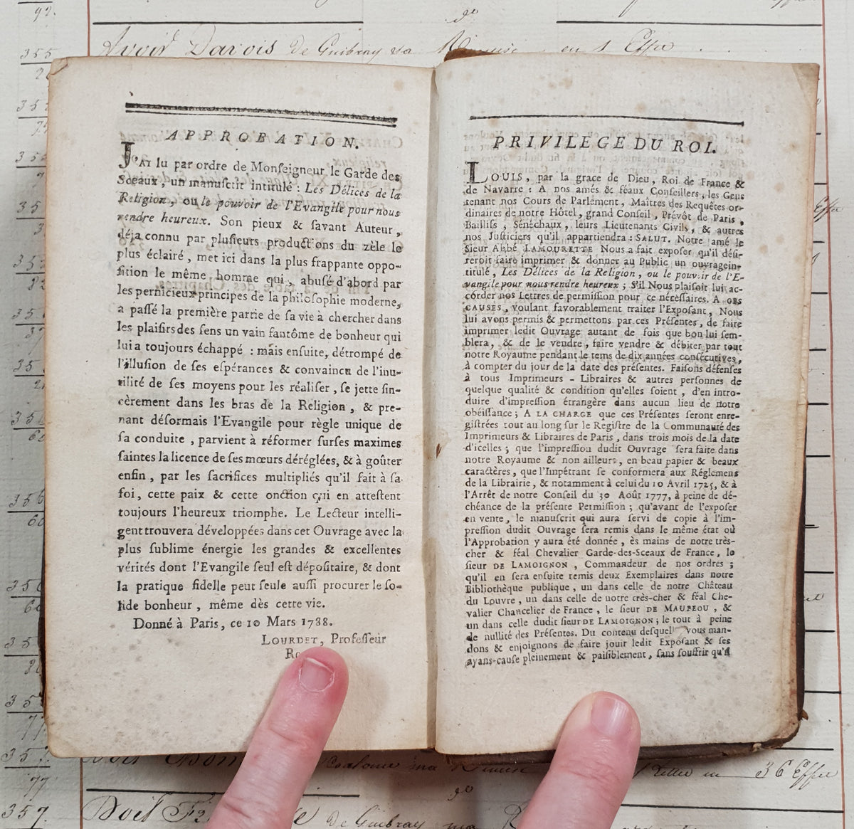 Authentic Antique French Book - Les Délices de la Religion – 1788 - DV