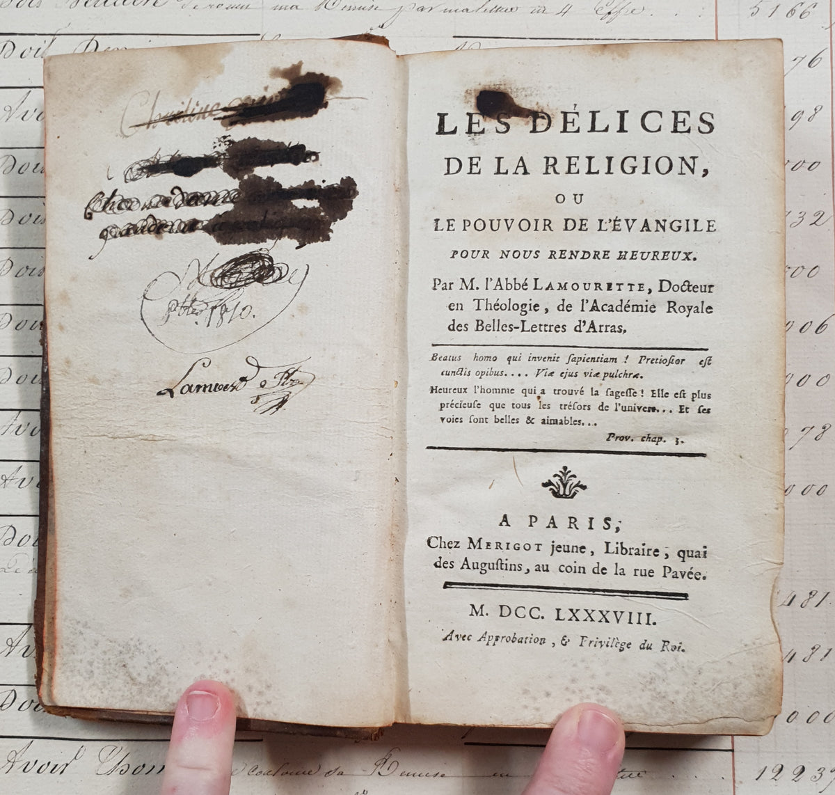 Authentic Antique French Book - Les Délices de la Religion – 1788 - DV