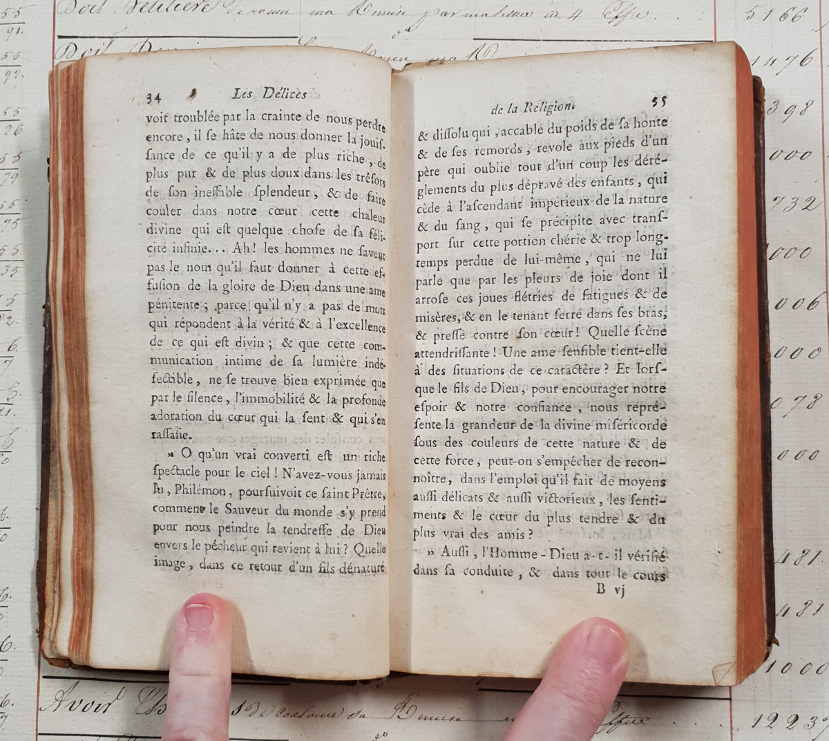 Authentic Antique French Book - Les Délices de la Religion – 1788 - DV