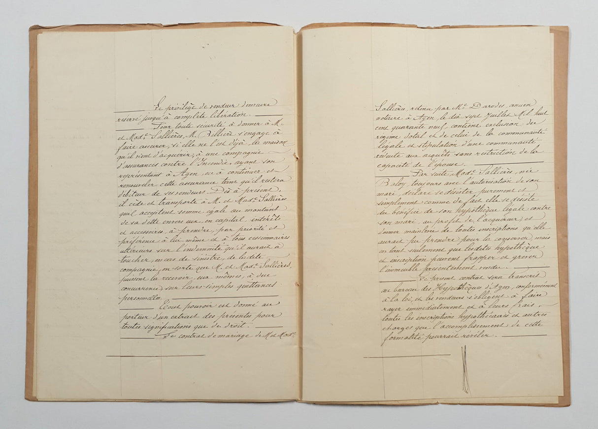 Authentic Antique French 1879 Notaire Document - BV