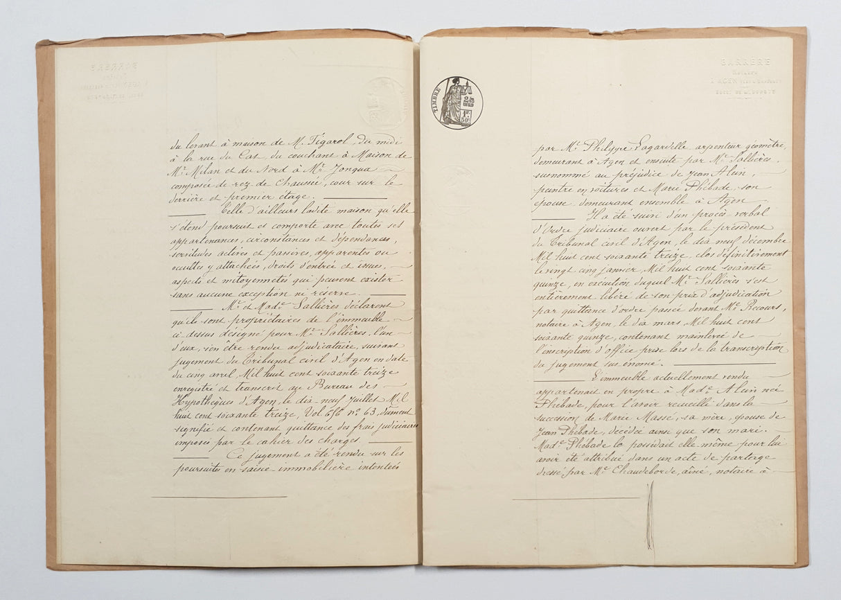 Authentic Antique French 1879 Notaire Document - BV