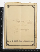 Authentic Antique French 1891 Notaire Document - BW