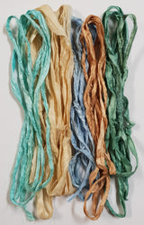 Reclaimed Sari Silk Ribbon - Beach