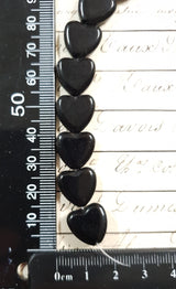 Black Glass Heart Beads