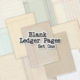 Blank Ledger Pages - Set One - DI-10318 - Digital Download