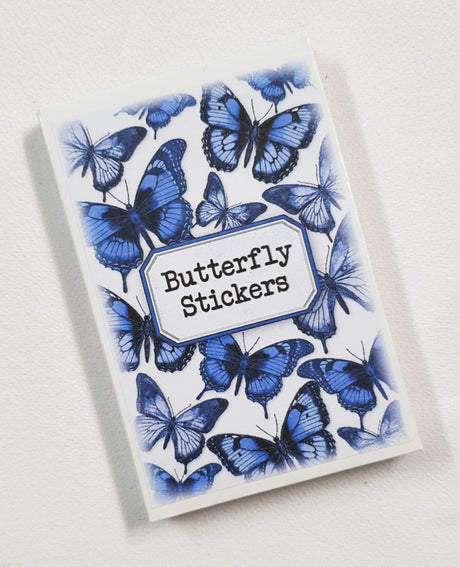 Tin of Assorted Stickers - Butterflies - Blue