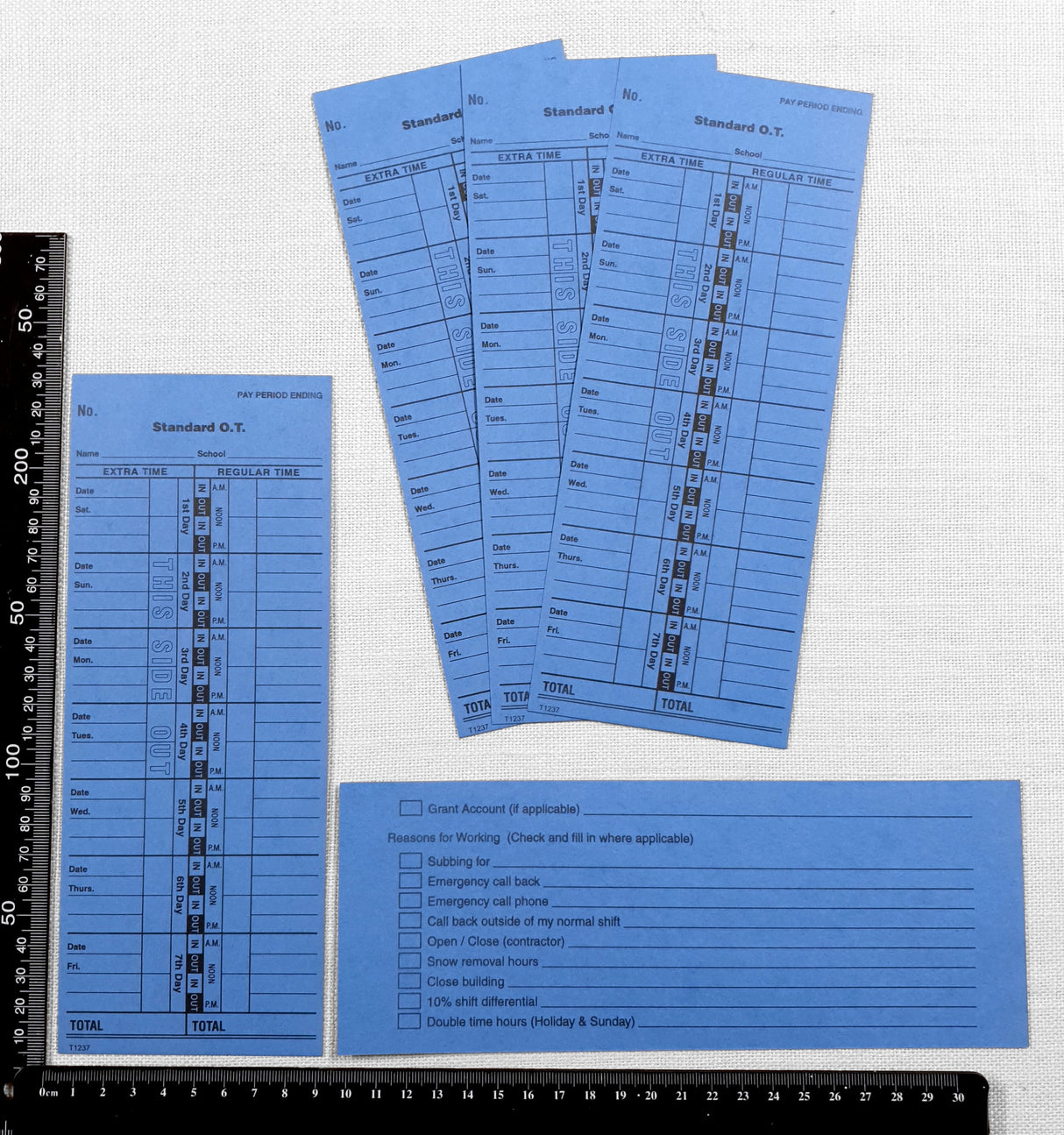 Time Cards Set - Blue