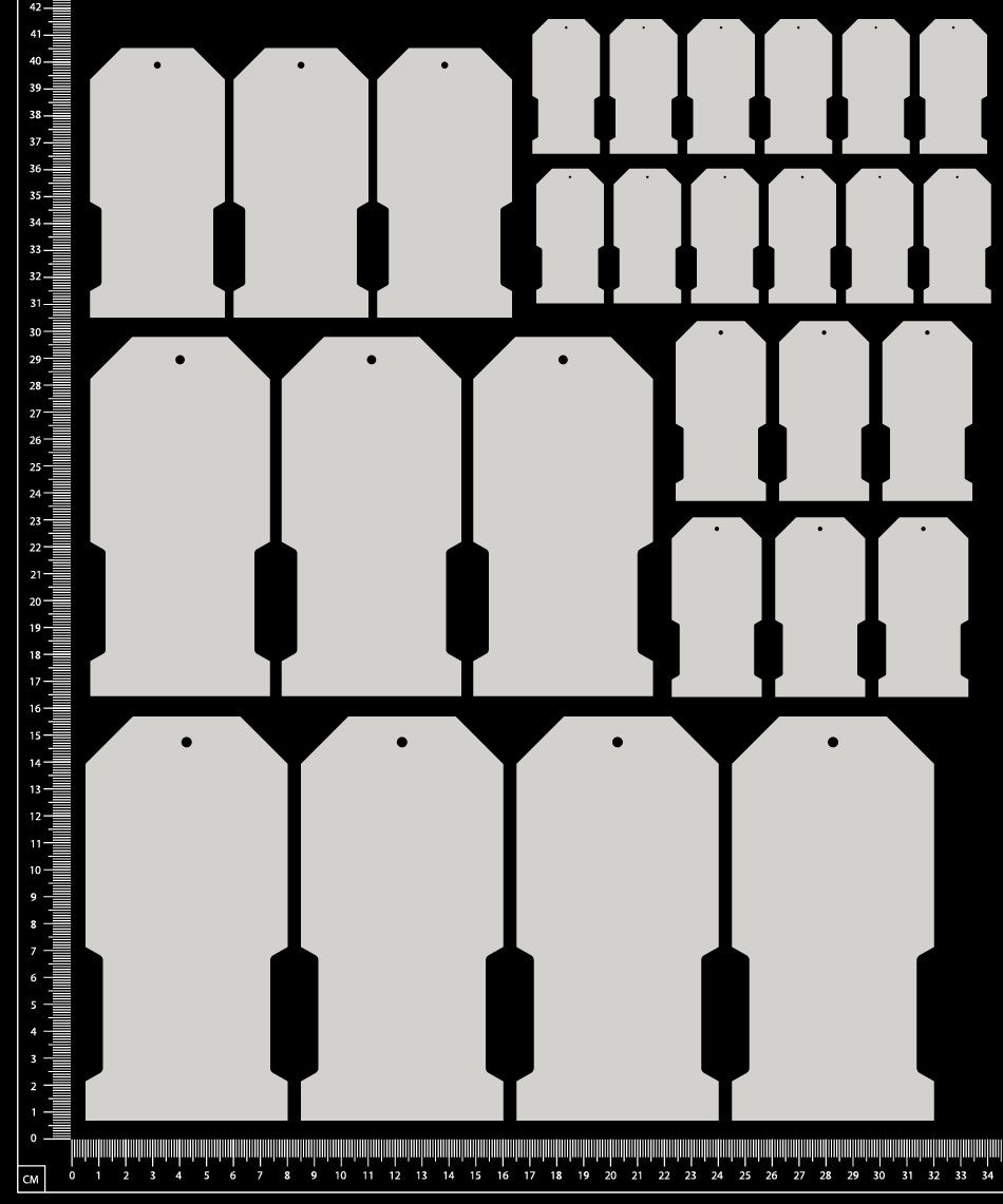 Bobbin Tag Set - A - White Chipboard