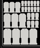 Bobbin Tag Set - A - White Chipboard
