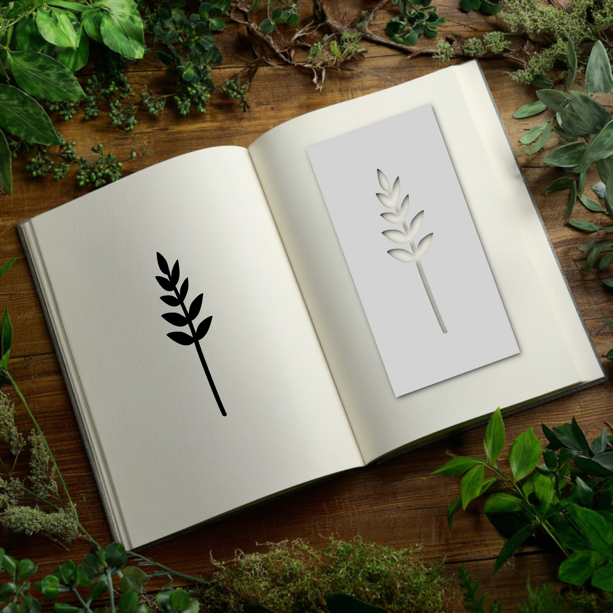 Botanical - Stencil - 75mm x 150mm - AK-M