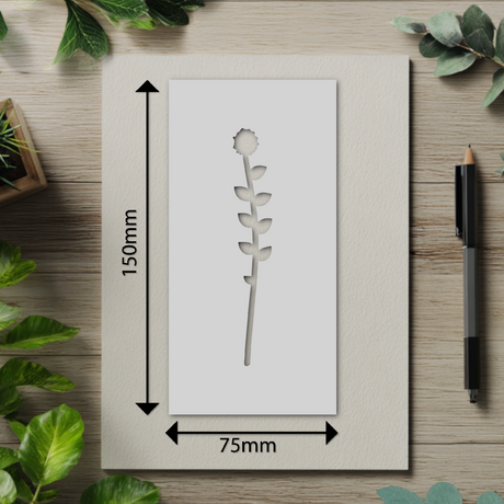 Botanical - Stencil - 75mm x 150mm - AL-M