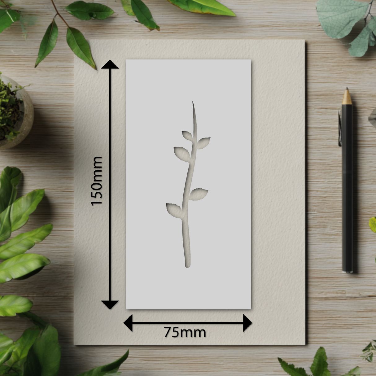 Botanical - Stencil - 75mm x 150mm - AS-M