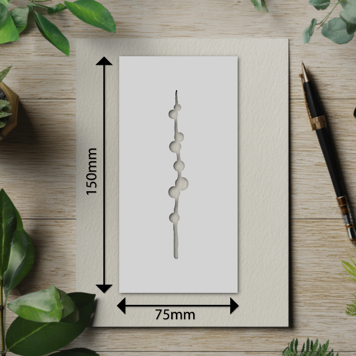 Botanical - Stencil - 75mm x 150mm - AB-M