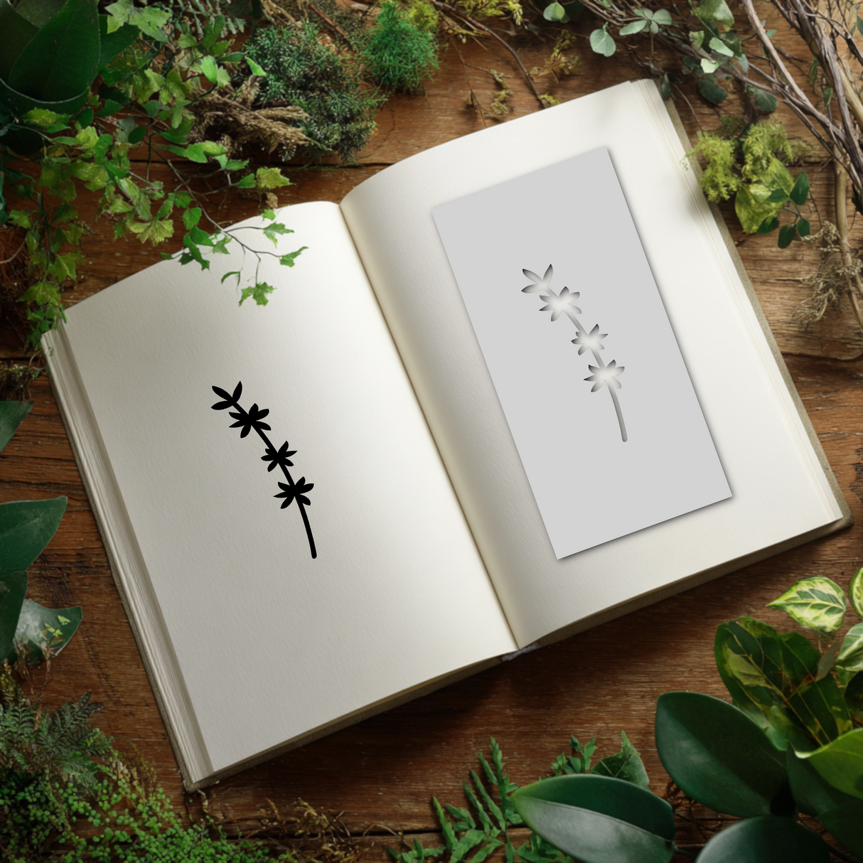 Botanical - Stencil - 75mm x 150mm - AW-M