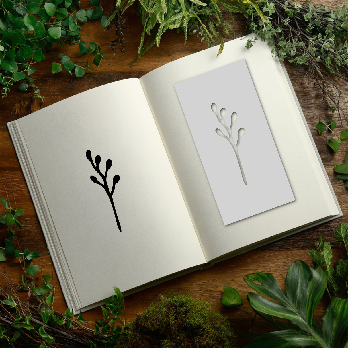 Botanical - Stencil - 75mm x 150mm - AY-M